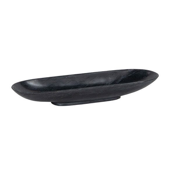 26" Oval Black Stone Bowl