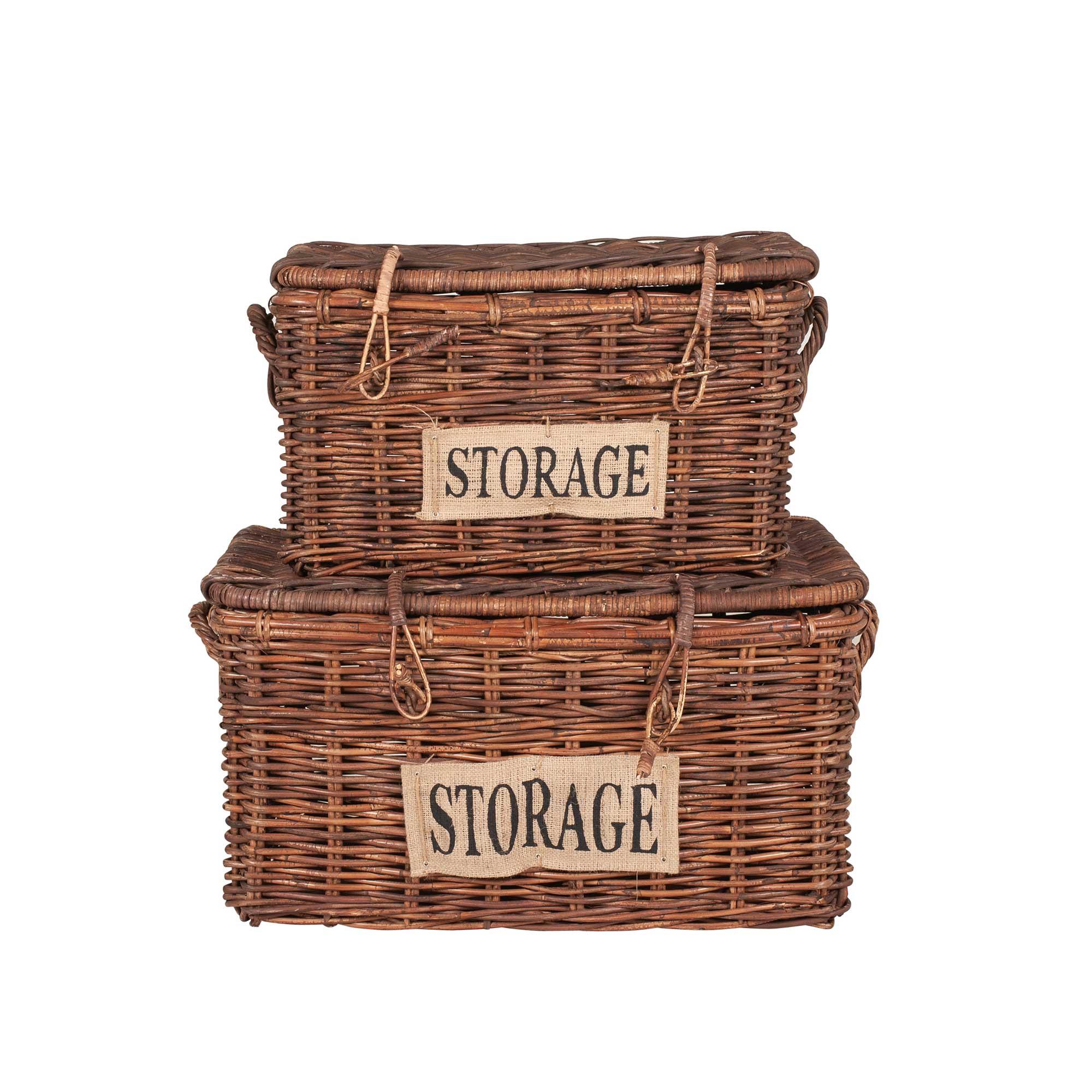 Bocita Lidded Rattan Baskets Set