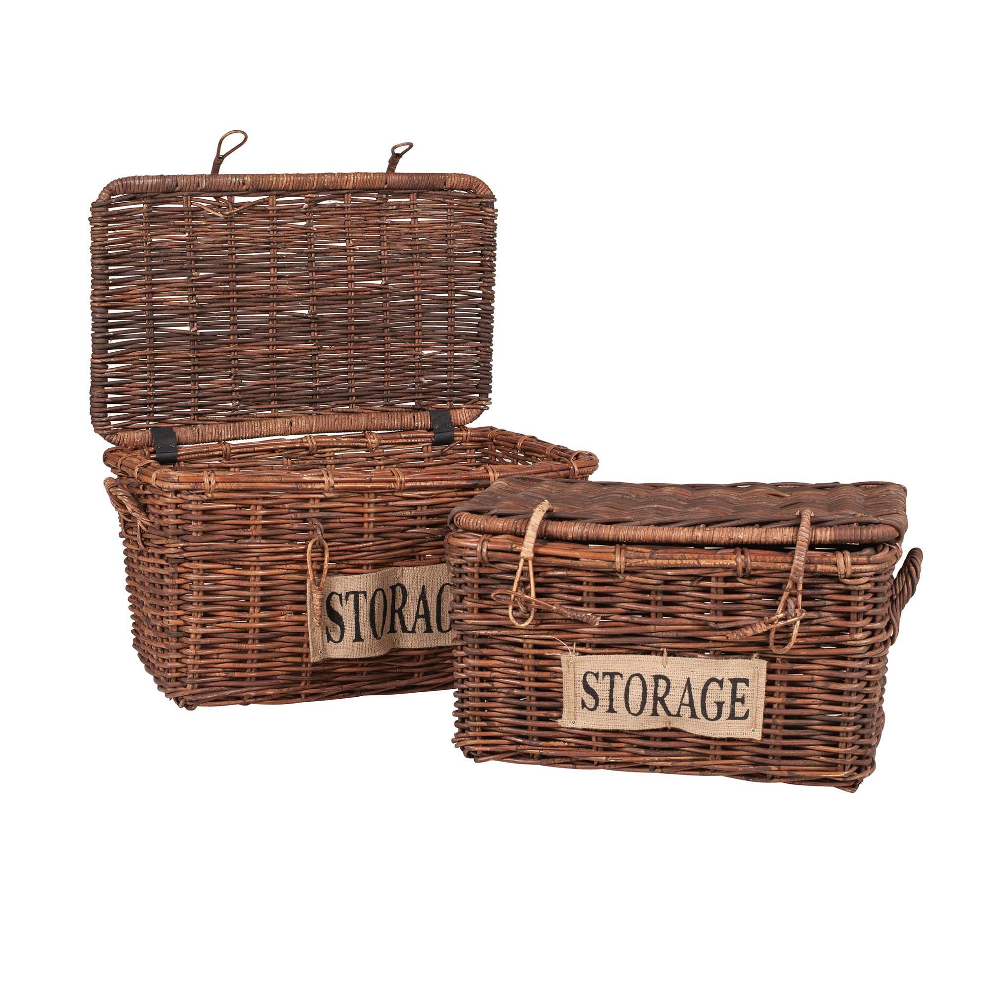 Bocita Lidded Rattan Baskets Set