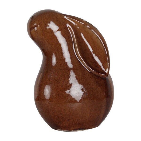 Ceramic Rabbit, 2 Piece Set, Rust