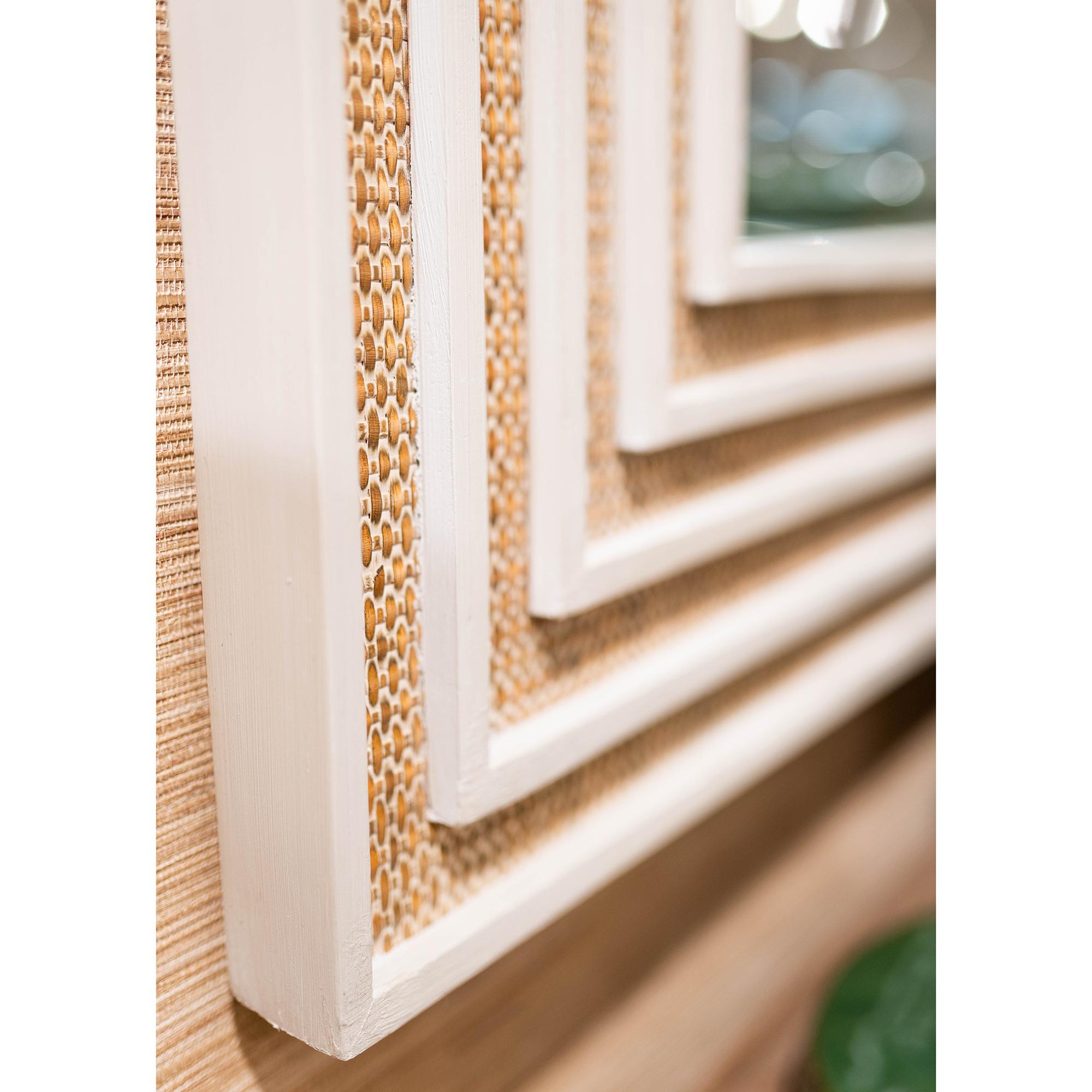 Rectangular Mirror with Rattan Inset, 59