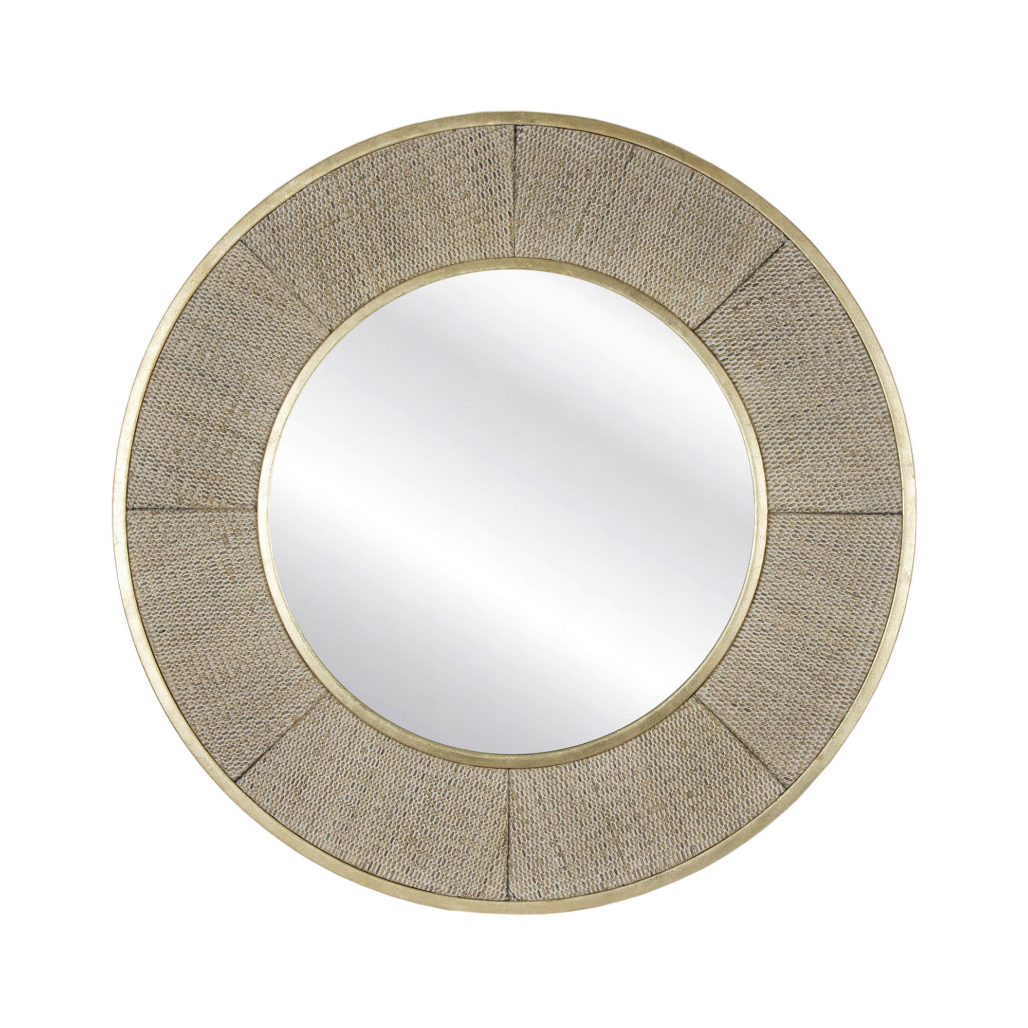 Round Rattan Inset Mirror