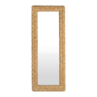 Delmare Cross Hatch Leaning Mirror, Water Hyacinth