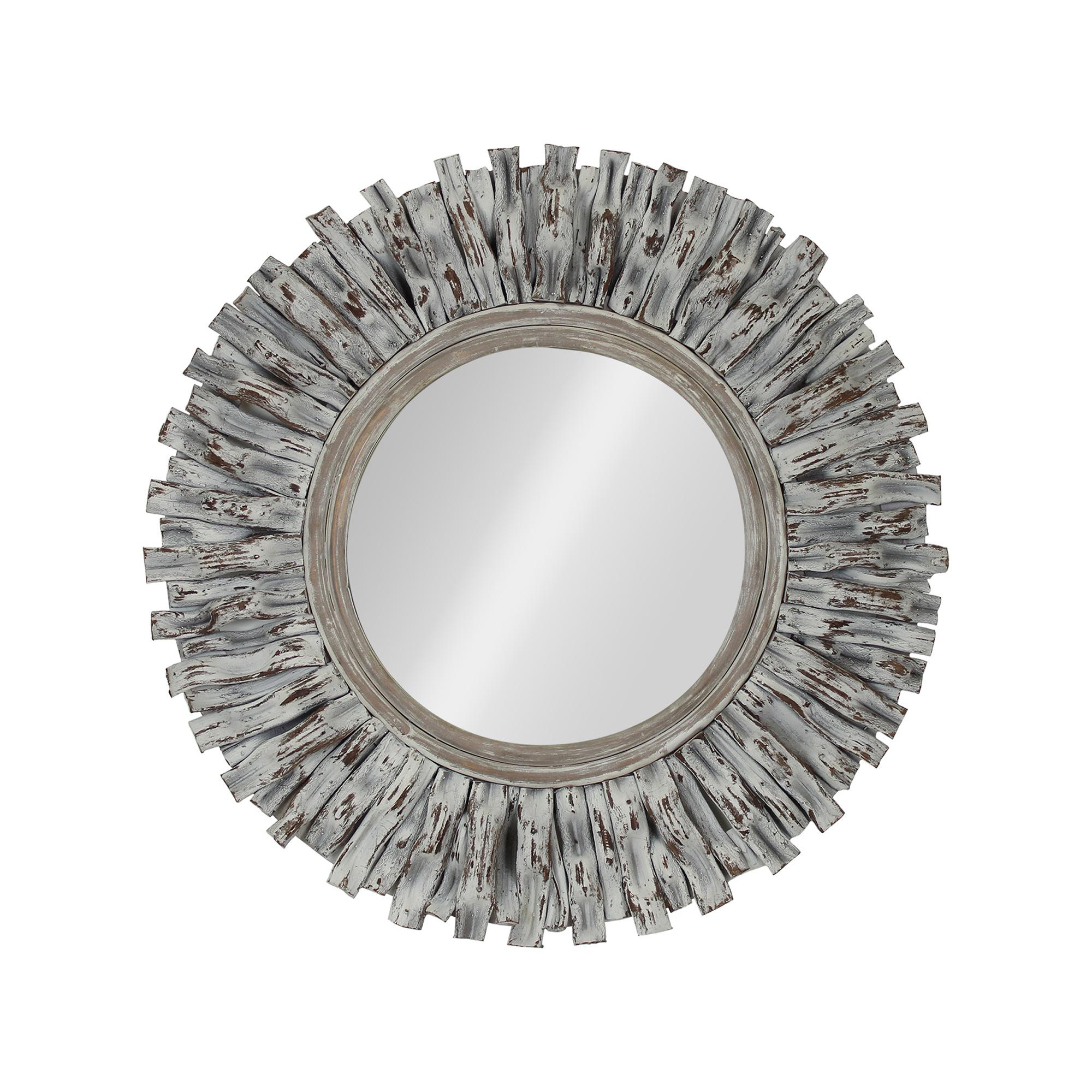 Indigo Road by Egypt Sherrod Hapsala And Rattan Mirror, White Wash