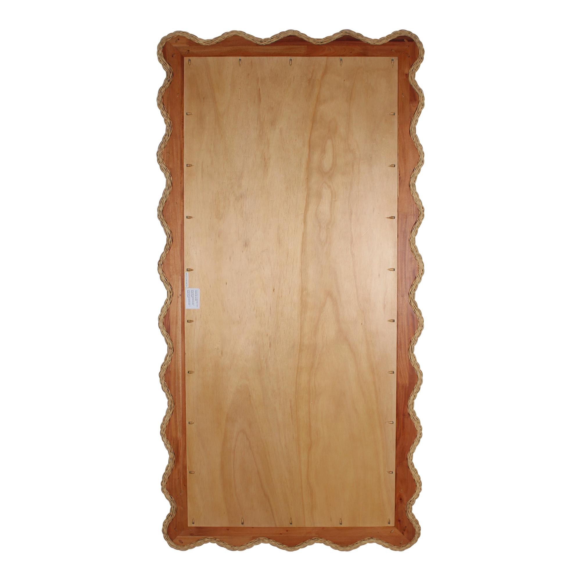 Rattan Scallop Frame Floor Mirror, 79 in Tall | Jeffan