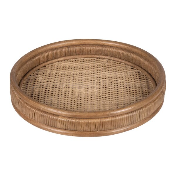 Tava Round Rattan Trays, Set of 2, Natural