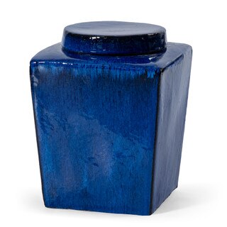 Leif Stoneware Tea Box, Large, 16"H, Royal Blue