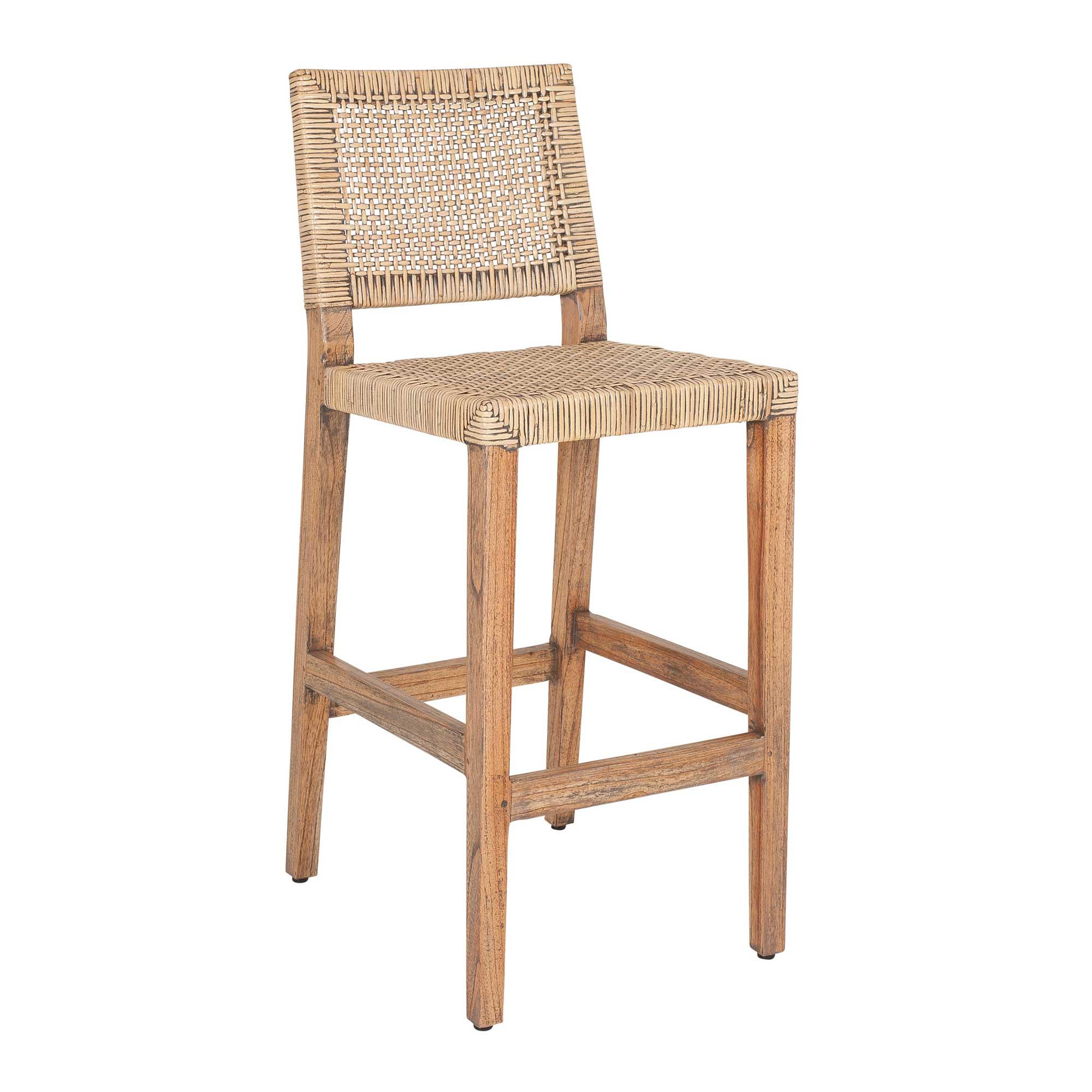 Natural rattan on sale bar stool