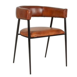George Iron and Leather Dining Chair