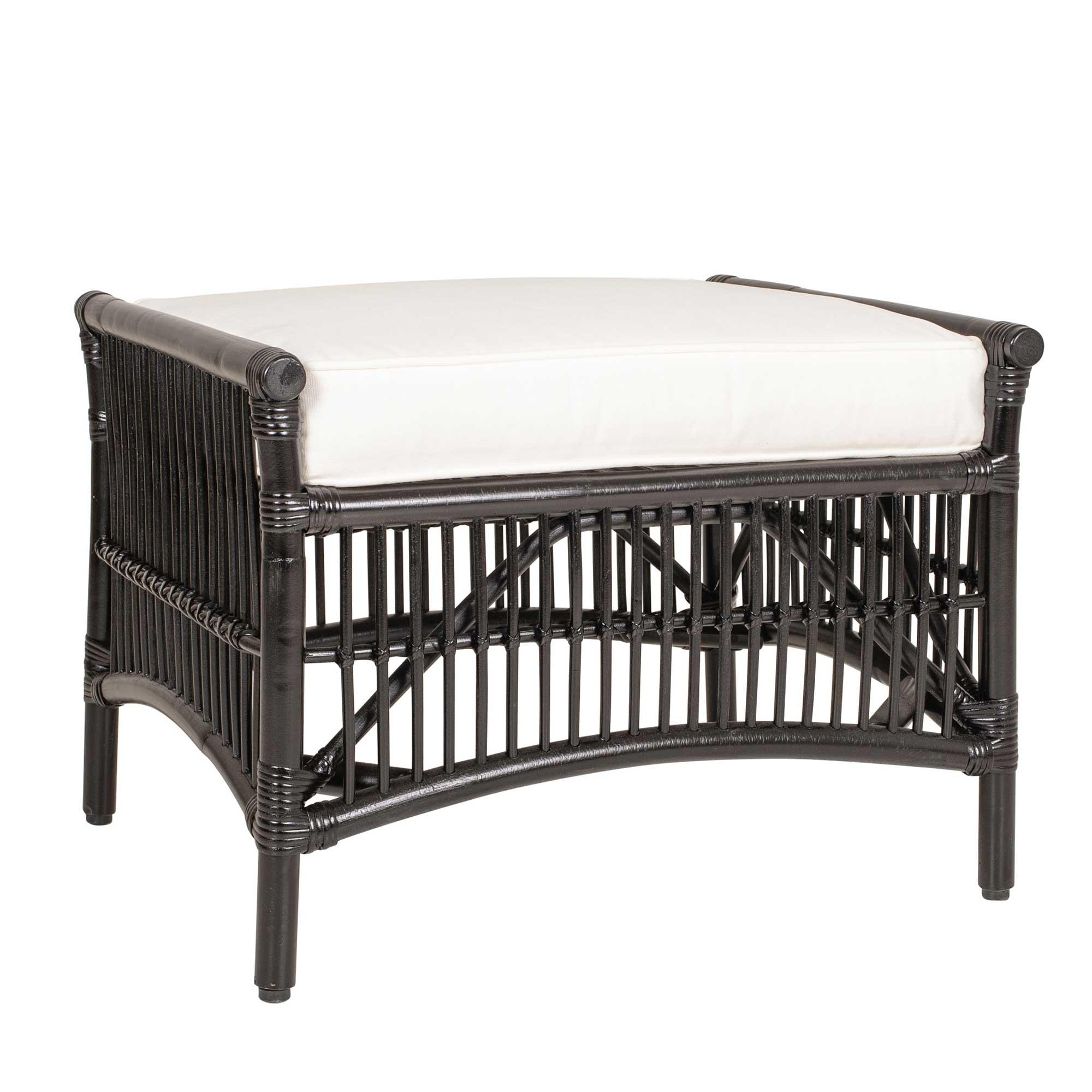 Winston Rattan Ottoman, Black