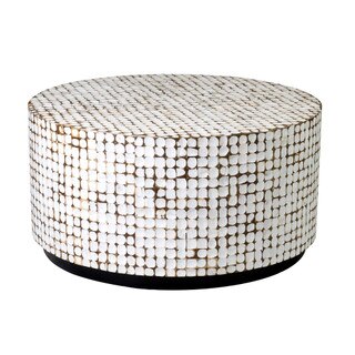 New Hampton Round Cocktail Table, White Wash