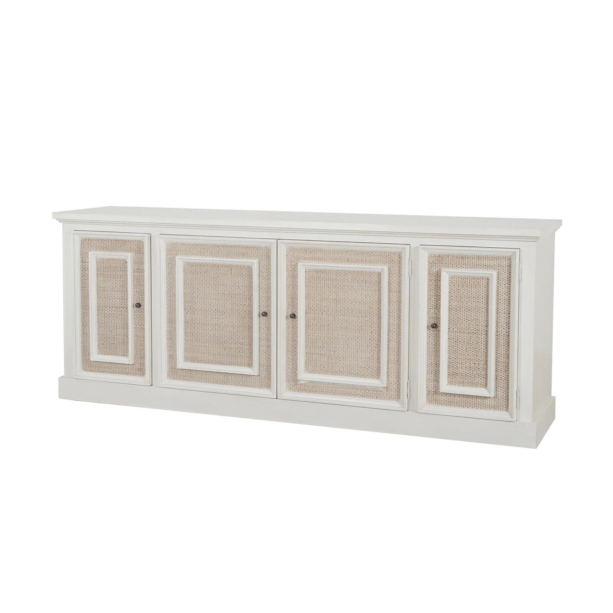 ADA ブランチウッド 白 Atlantis 4 Door Sideboard with Weave Inset Doors, 87