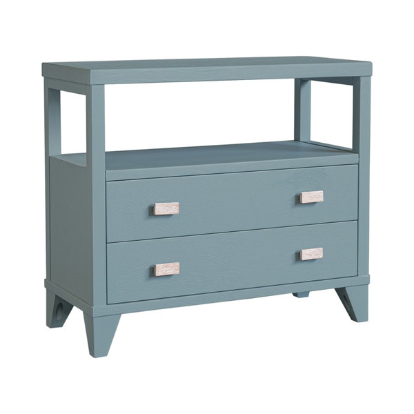 2 Row Blue Table Ezra 2 Drawer Side Table, 34