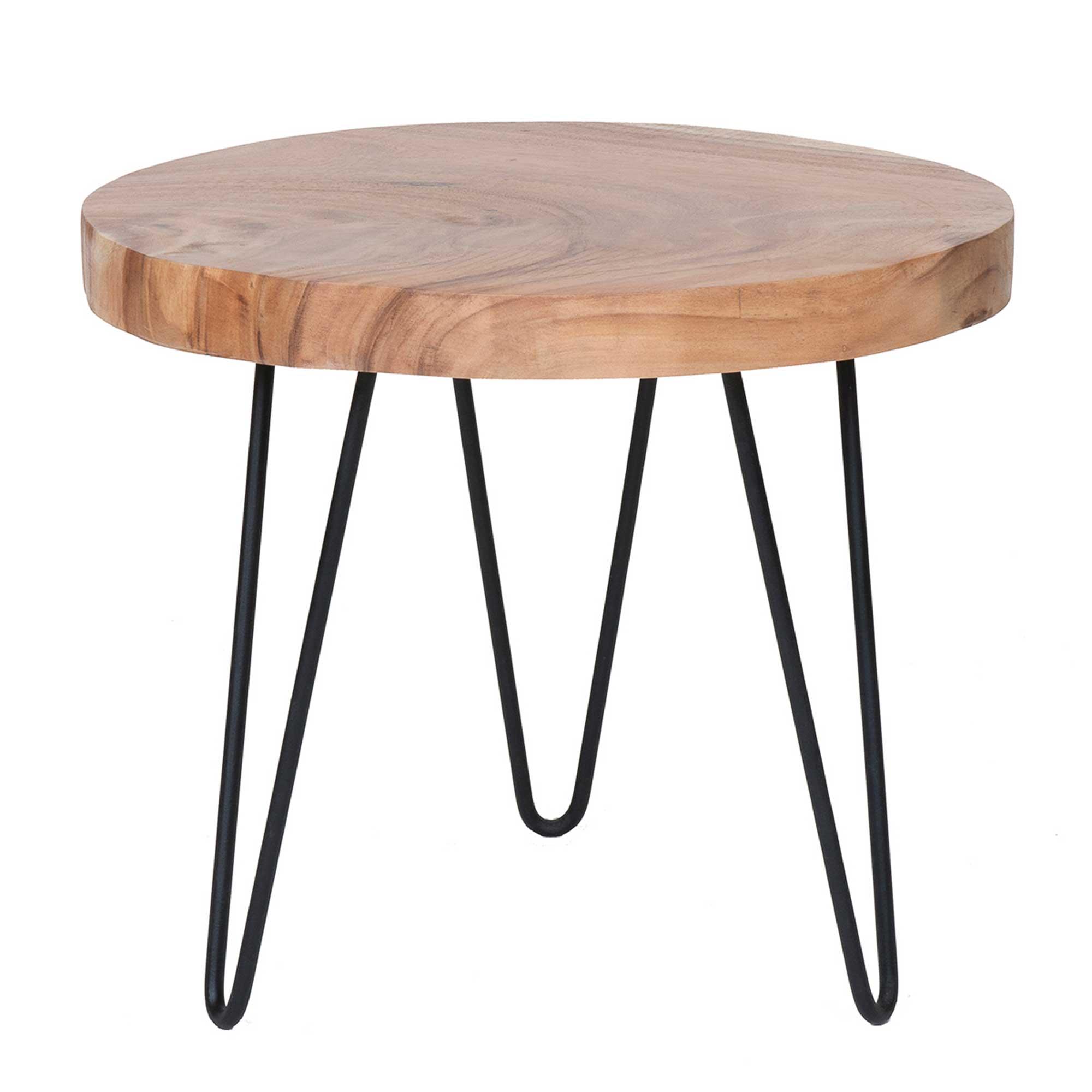 Natura Freeform Side Table With Iron Base