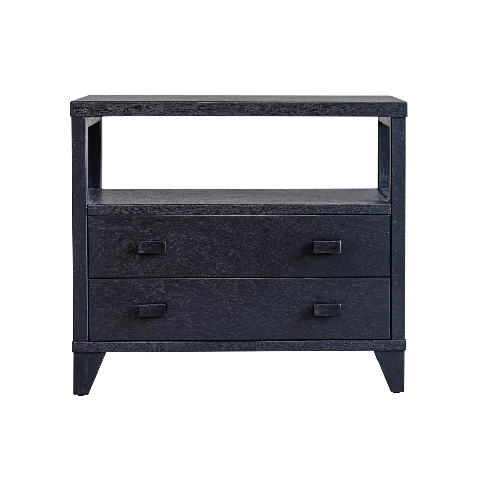 Elias 2 Drawer Side Table, Black
