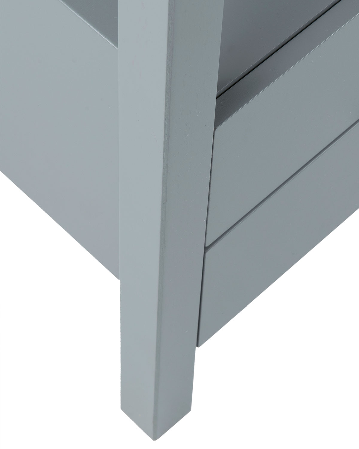 Hooper 2 Drawer Wooden Accent Side Table, Grey