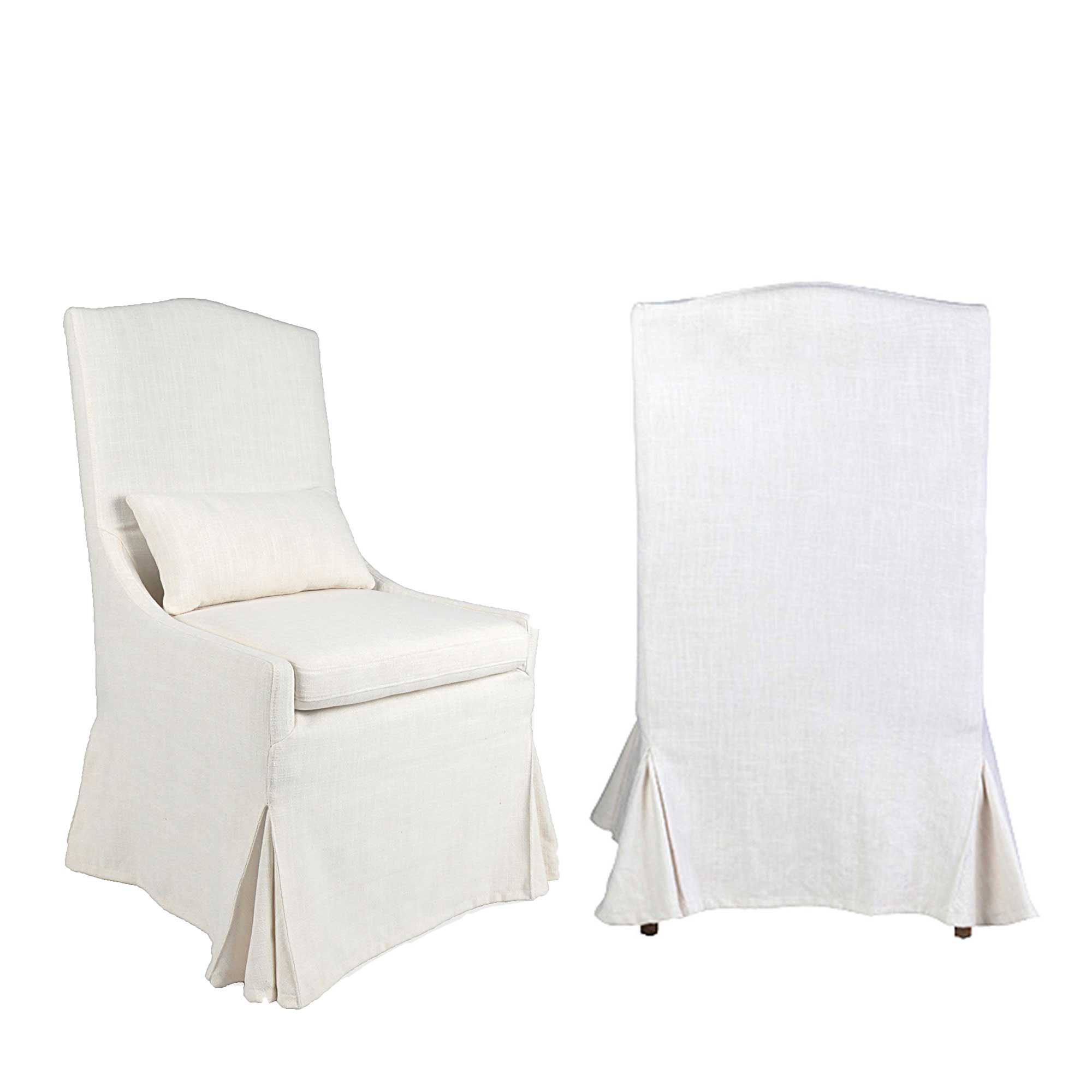 Arabella Slipcovered Dining Chairs, Cream Linen, Set of 2